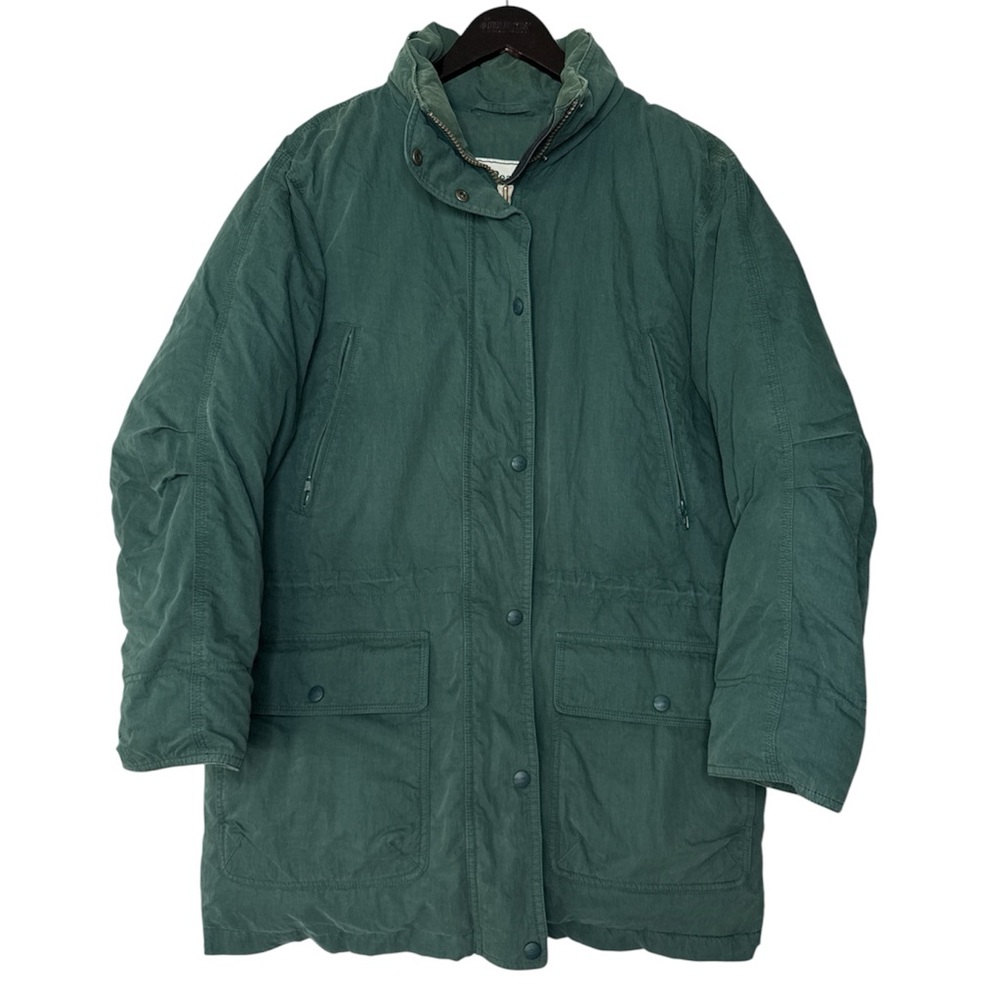 Vintage LL Bean Goose Down Puffer Parka Winter Coat Jacket Womens Medium Green